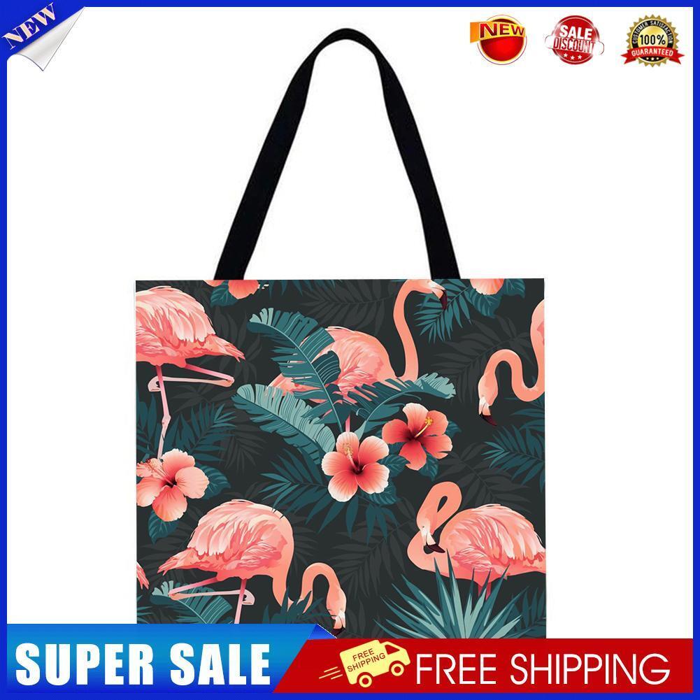 Flamingo Printed Shoulder Shopping Bag Casual Large Tote Handbag 40*40CM