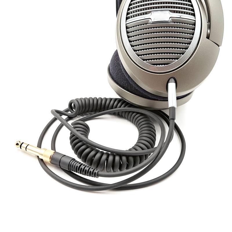 Coiled Audio Cable 2.5 to 3.5mm Cord 6.35mm Adapter for HD598 HD518 HD558 HD599