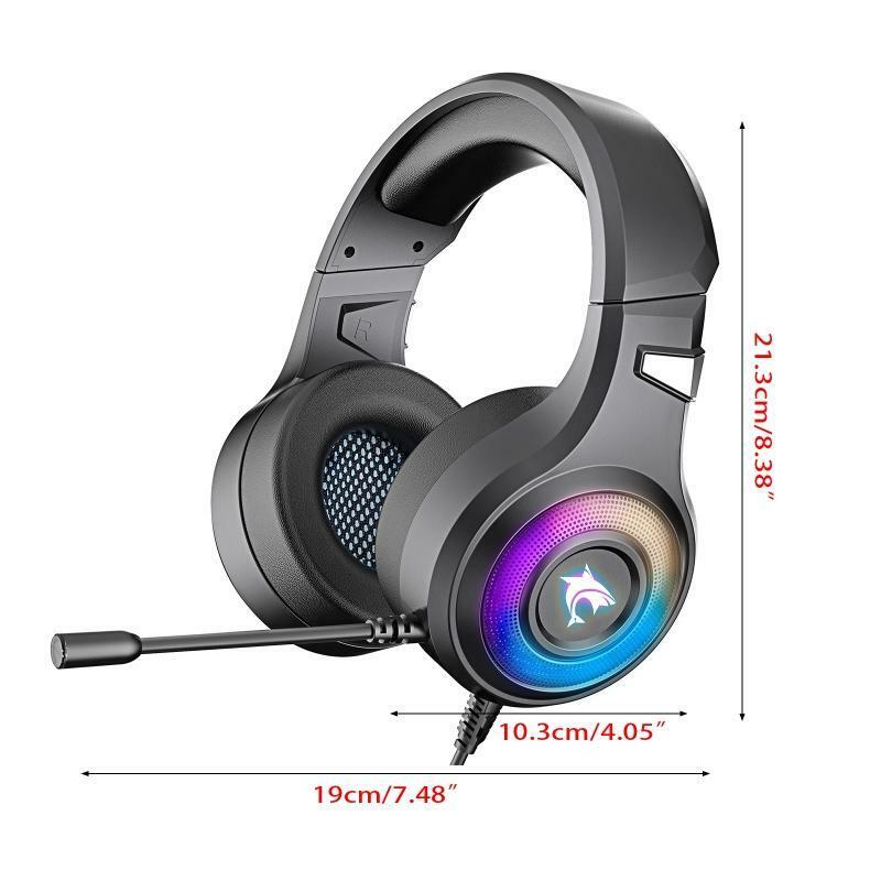 Adjustable Gaming Headset USB RGB Stereo Sound PC Game Headphone Wired Classic