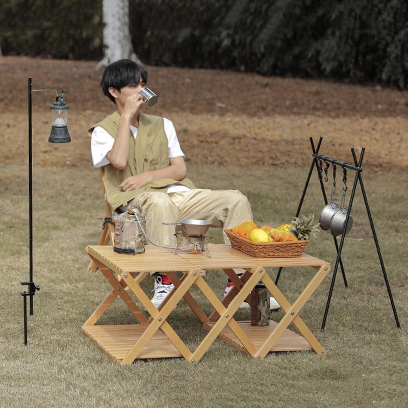 Metal Hard Lamp Pole Ground Stake Outdoor Desktop Light Rack Spike  Easy to Use