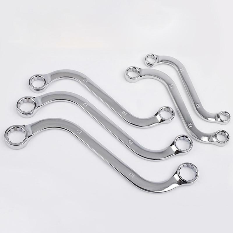 5x/Set S-Shaped Wrench Set Practical Double 12 Point Box Ends Wrench Repair Tool