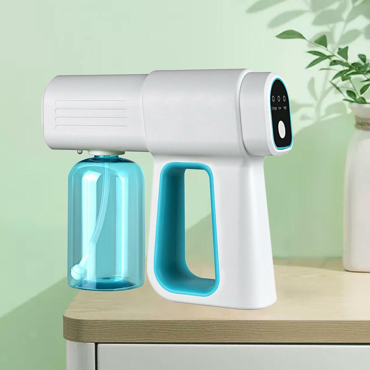 2Pcs Nano Sprayer Gun Adjustable Foggers 380ml with Blue Light Disinfection