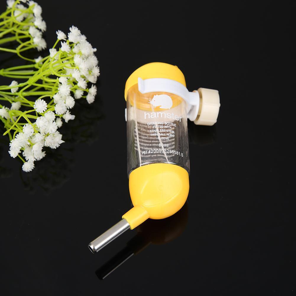 80mL Small Pet Water Dispenser Hamster Drinking Fountain Kettle (Yellow)