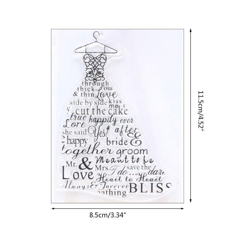 Wedding Dress DIY Silicone Clear Stamp Cling Seal Scrapbook Embossing Album