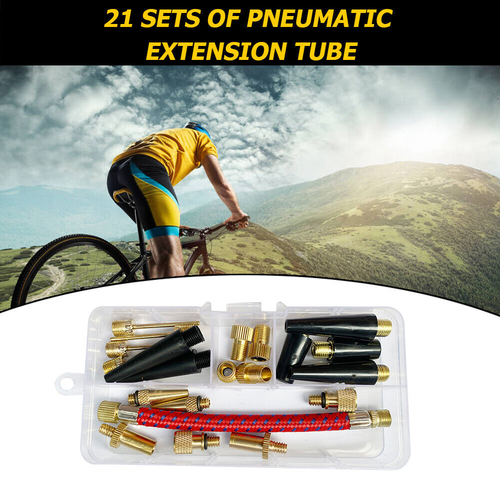21pcs Valve Connector Foot Ball Airbed Bicycle Tyre Pump Adapter Set Kit