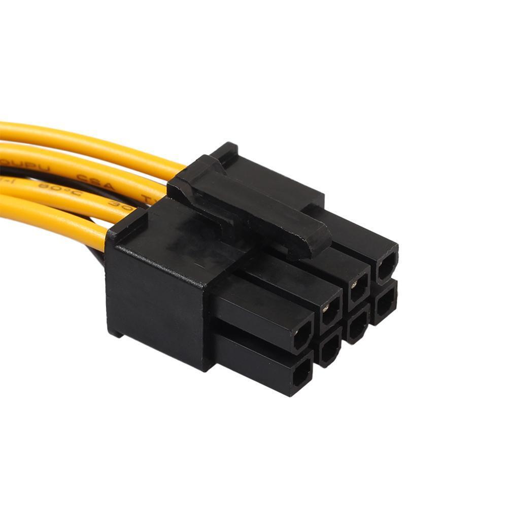 2pcs Dual 15Pin SATA Male To PCIe 8Pin(6+2) Male Video Card Power Cable