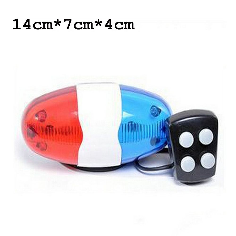4 Tone Ultra-loud Police Siren Bicycle Call 6 LED Electric Light Horn Bell