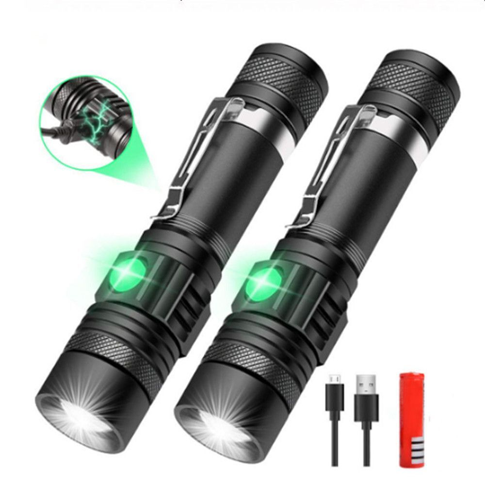 lamp beads USB Super Bright Rechargeable Battery LED Flashlight Torch  Zoomable