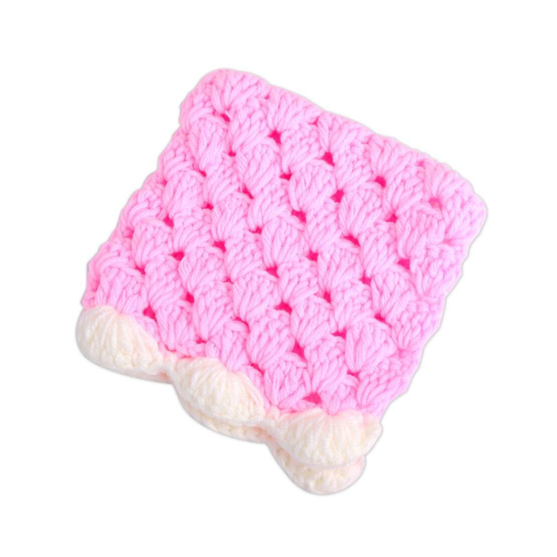 Newborn Infant Baby Girl Pink Knit Crochet Hat Pants Photography Photo Props Li