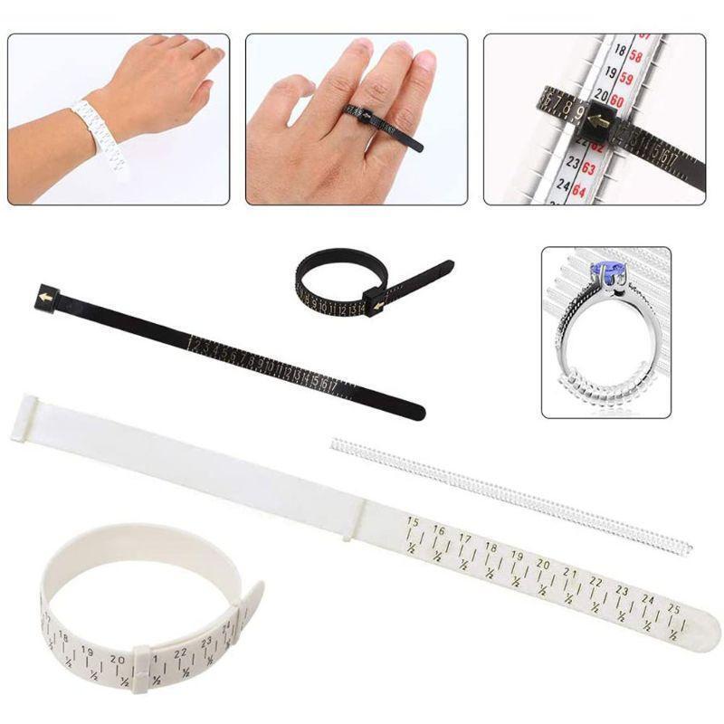 11Pcs Metal Mandrel Finger Sizing Guage Jewelers Hammer Ring Clamps Tools Kit