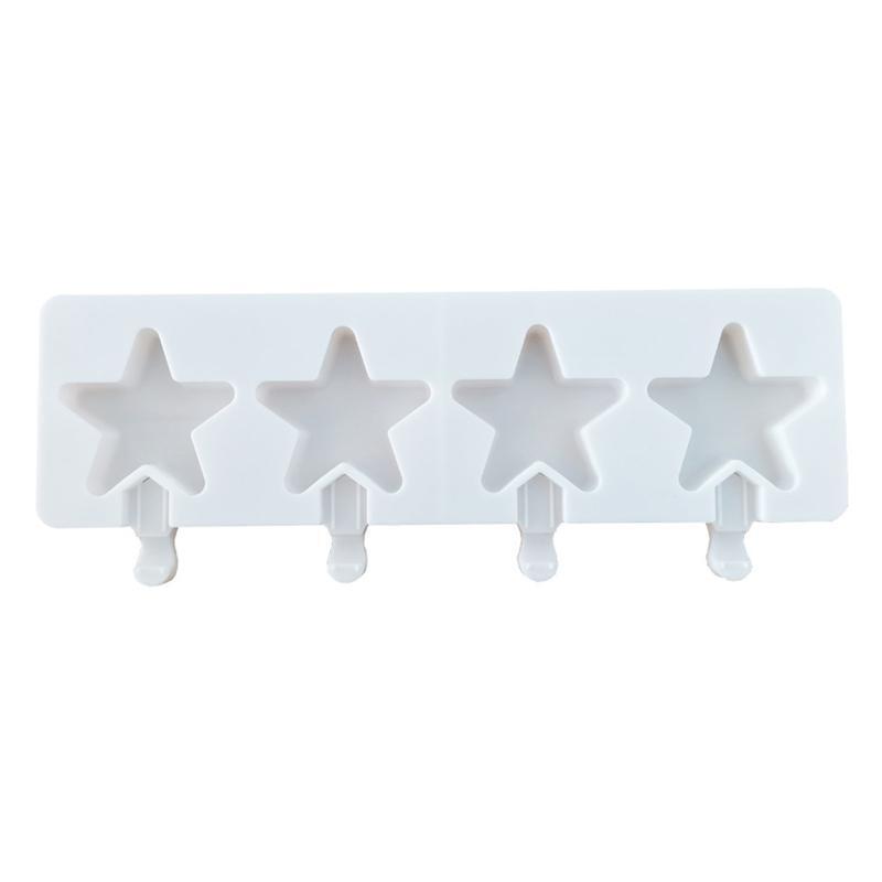 Popsicles Molds Set Silicone 4 Cavities Oval Cake Pop Molds Popsicles Molds