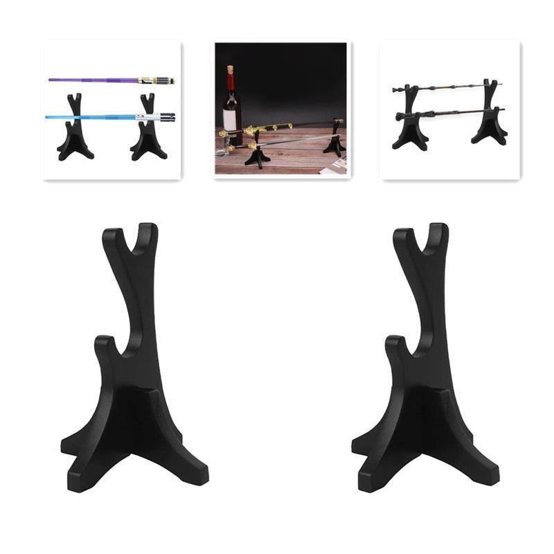 Sword Holder 2 Pcs Acrylic Samurai Swords Black Storage Rack Shelf