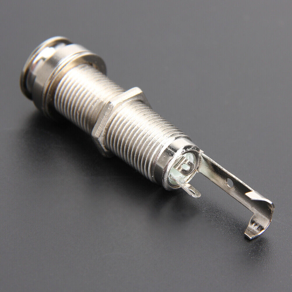 NICKEL GUITAR ENDPIN JACK 3 PRONGS THREADED CYLINDER LONG LEG
