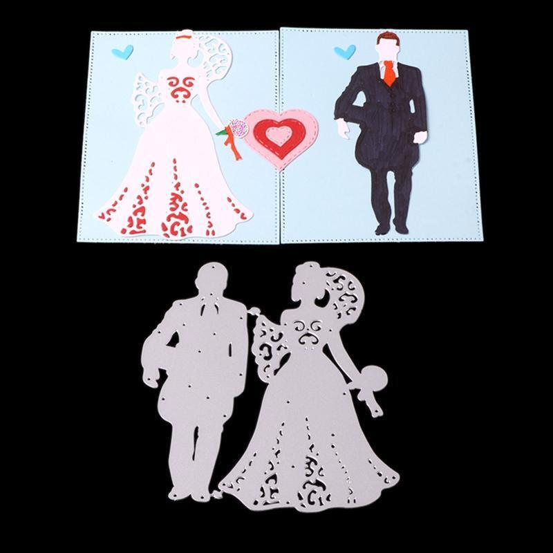 Metal Die Cuts Wedding Couple Bride and Groom Steel Cutting Dies for Crafts