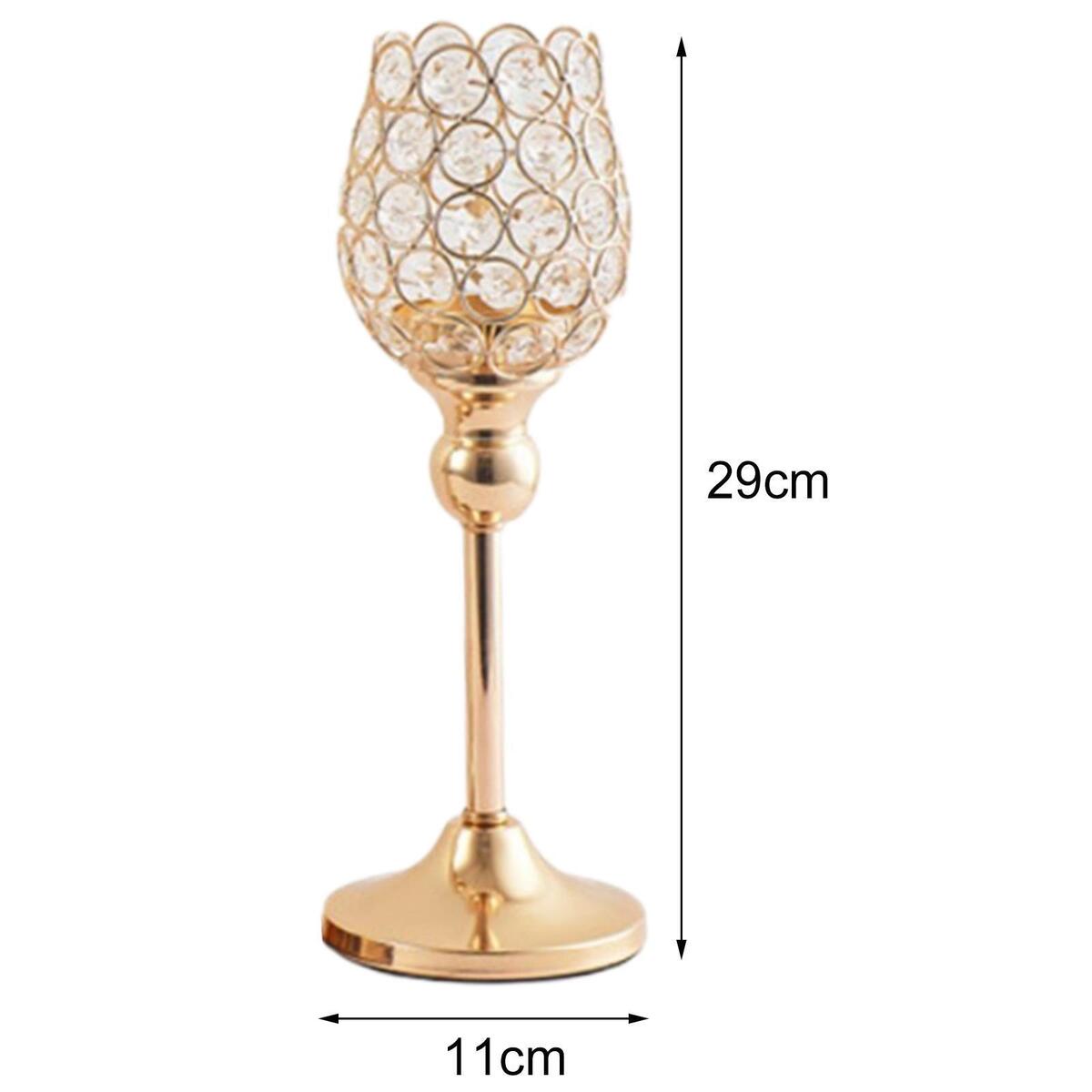 2x Crystal Candle Holders Pillar Candlesticks Party Decor Ornaments