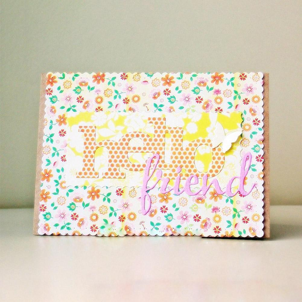 DIY Letter hello Shape Cutting Dies Stencil Scrapbooking Embossing Template