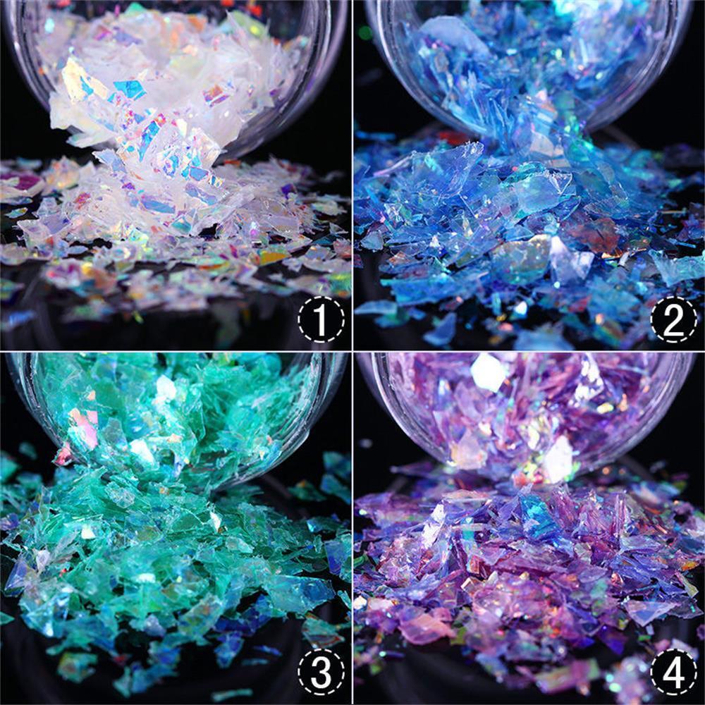 Paillette Fashion Fluorescent Sequins Nail Glitter Manicure Decor Glass Paper