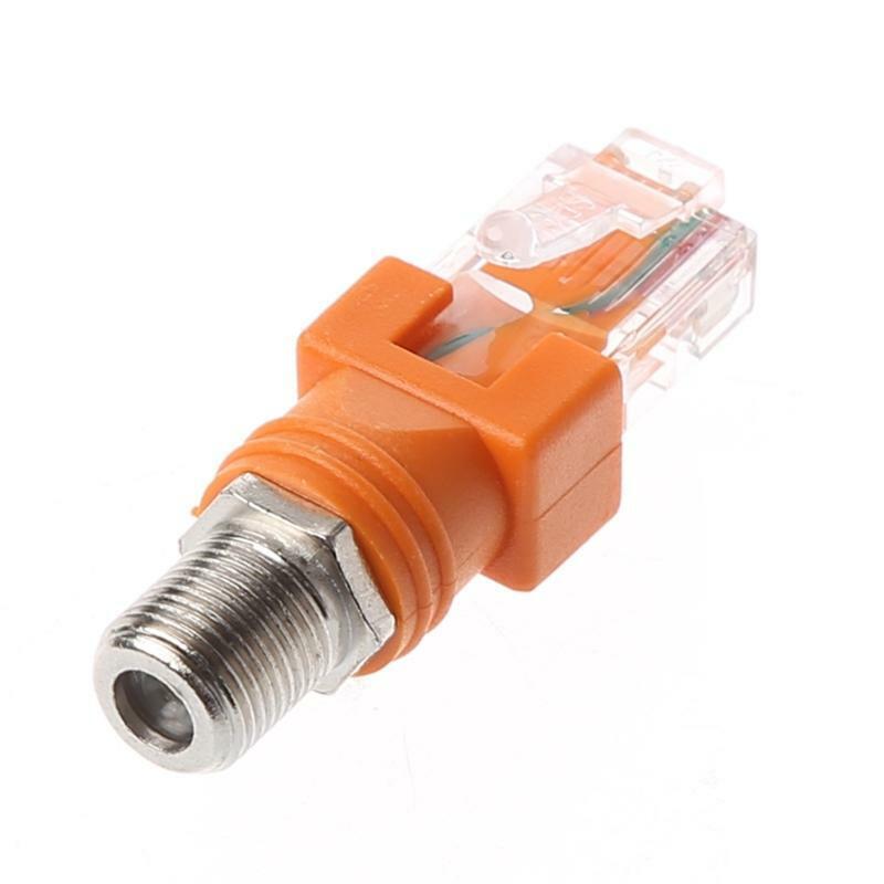F Female to RJ45 Male Coaxial Barrel Coupler Adapter RJ45 to RF Connector Coax