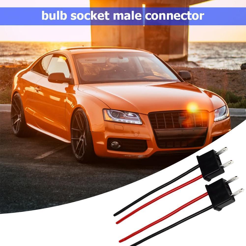 1 Pair H7 Bulb Socket Male Adapter Connector for Car Headlight Fog Lamp