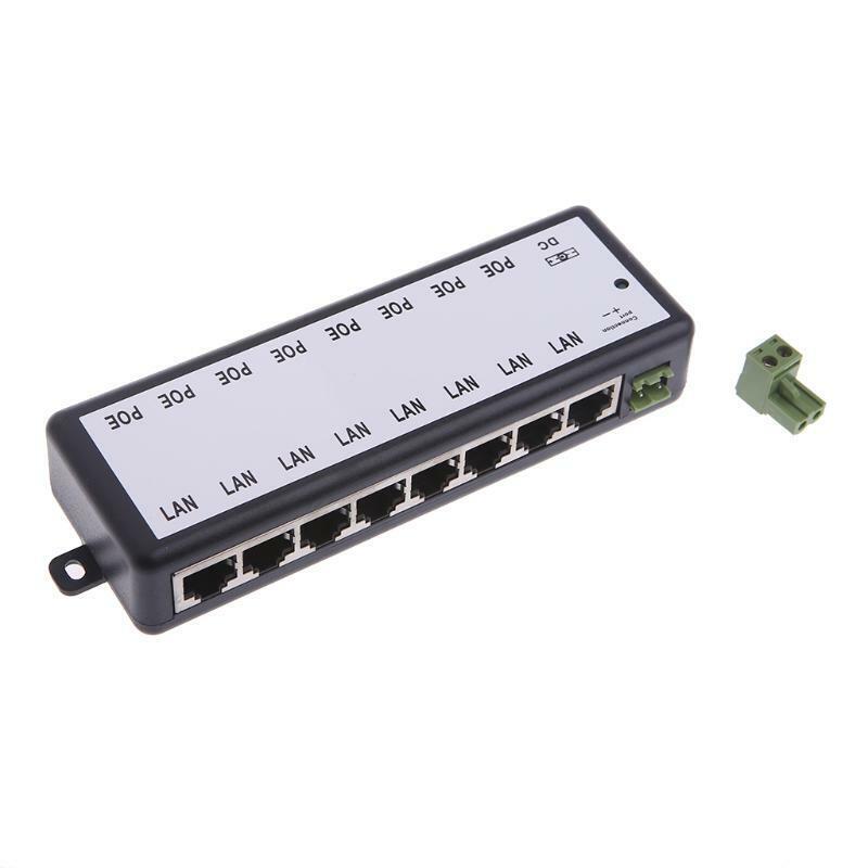 8-port POE Injector 8 Ports Power Over Ethernet Injector DC 12V-48V 10 / 100Mbps