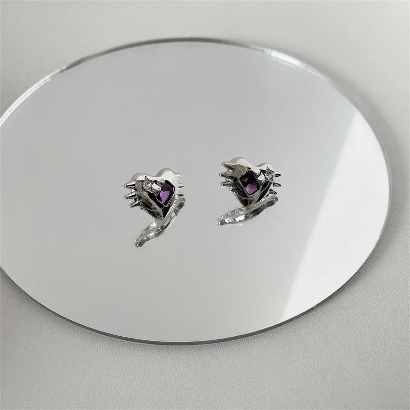 Diamond Inlaid Zircon Ear Studs Simple Popular Earrings Birthday Gift for Women