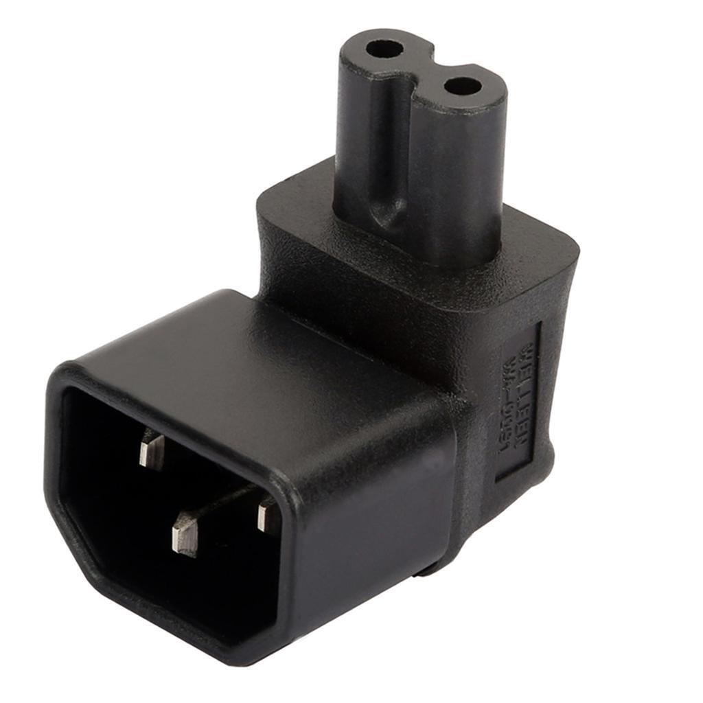 Black Color IEC 320 C14 to C7 Right Angle, C7 to C14 90 Degrees Up