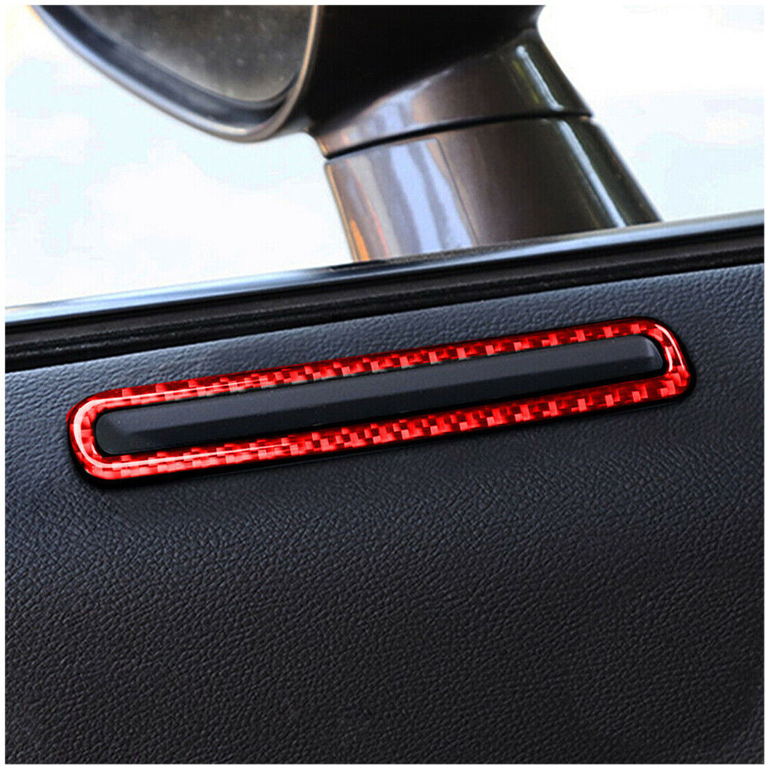 2pcs Real Carbon Fiber Door Air Vent Cover Trim Decor Fit For Dodge Challenger