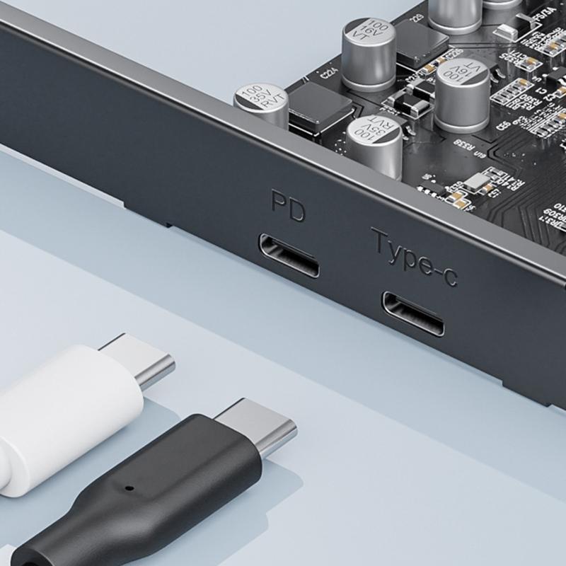 USB 3.2 PCIE 20Gb Riser Adapter PCI Express to Type C DP 20W Converter Expansion