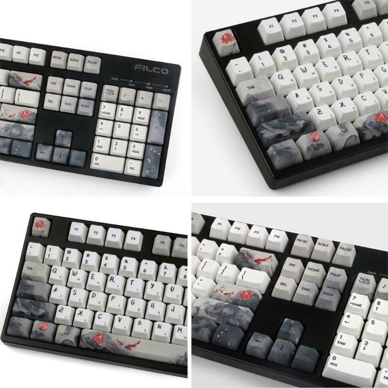 5 Sides Dye-Sublimation OEM PBT Keycaps Lucky Koi Nobori Carp Keyboard Keycaps