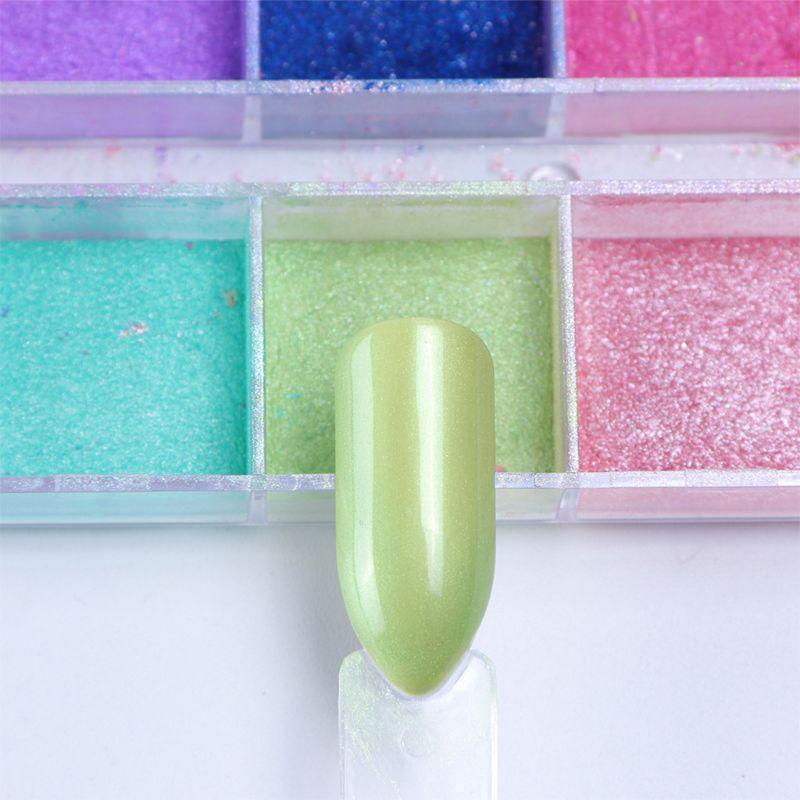 12 Colors Ultrafine Glitter Nail Art Shimmer Powder Dust Coating Pigment DIY
