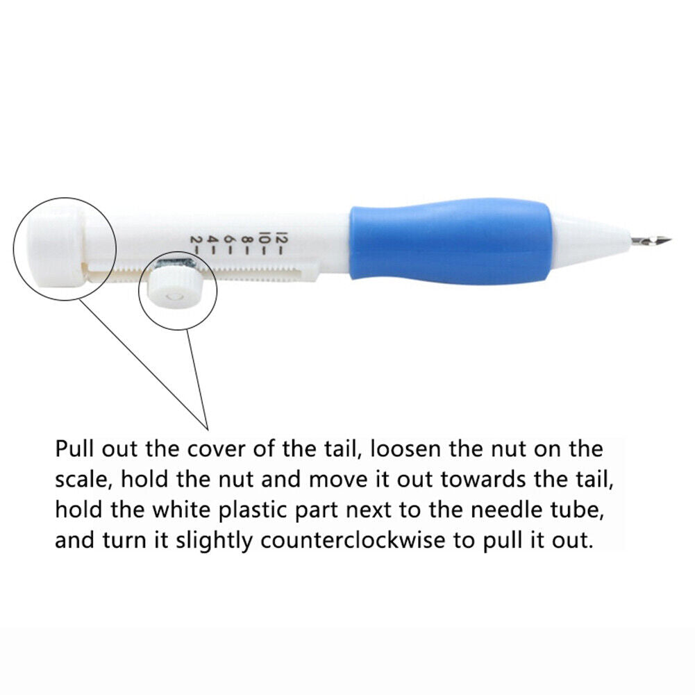Punch Needle Set 3 Needles 2 Threaders Craft Tool for Embroidery DIY(A+B)
