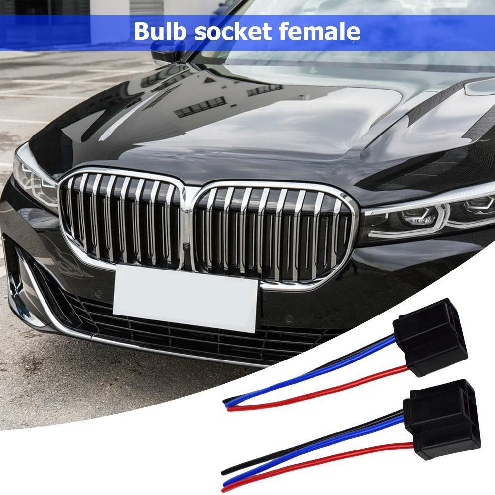 1 Pair H4 9003 Bulb Socket Female Adapter Connector for Headlight Fog Lamp