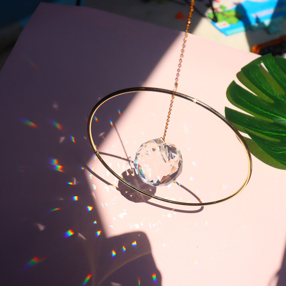 Crystal Prisms Wind Chimes Window Hanging Rainbow Chaser Garden Decorations