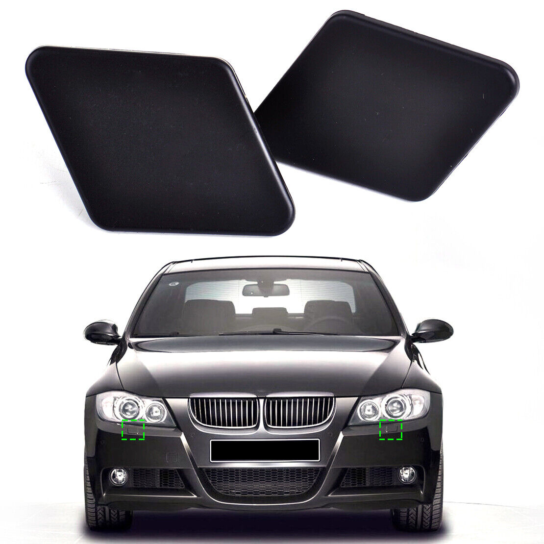 2x Bumper Headlight Washer Nozzle Cover fit for BMW 3 Series E90 2005-2009 Li