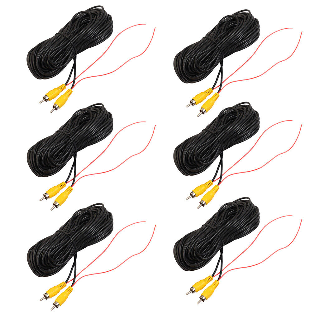 6X Car RCA AV Rear View  Camera Video Cable Cord With Red   20ft