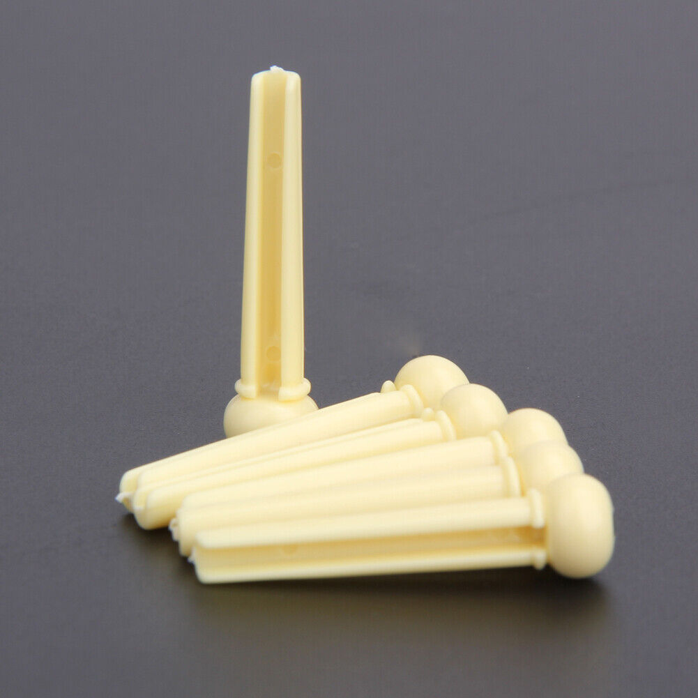 6-String Guitar Bridge Pins Saddle Nut Acoustic Cattle (Yellow)