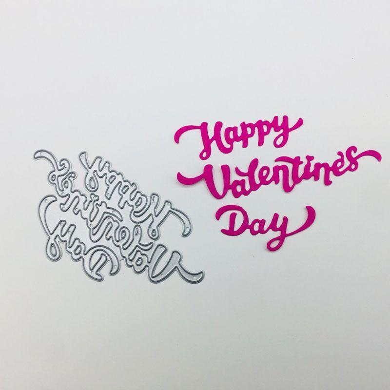 Happy Valentines Day Metal Cutting Dies Stencil Scrapbooking DIY Album Stamps