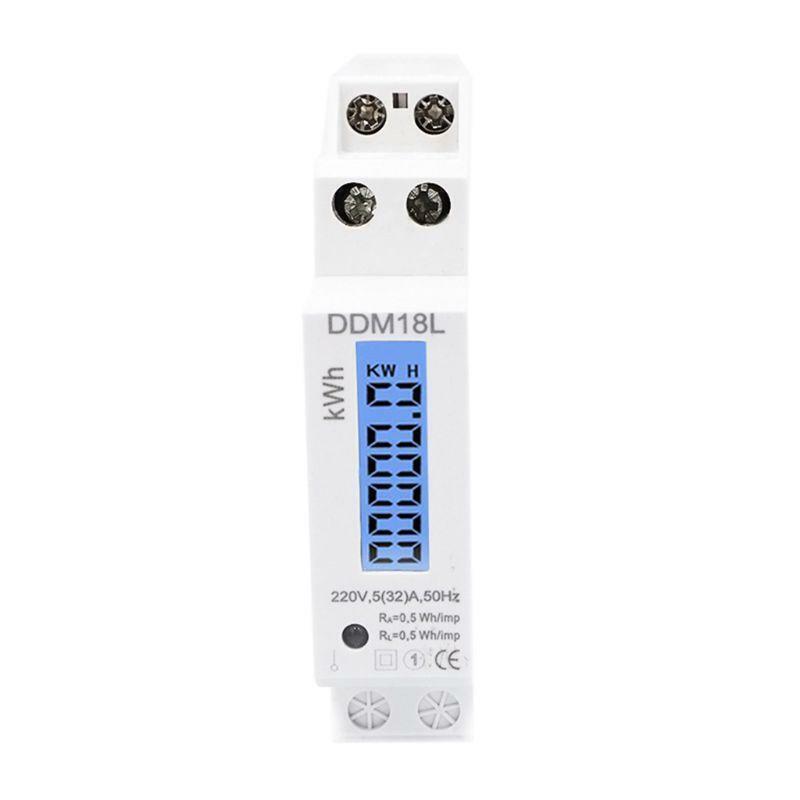LCD Digital Single Phase Din Rail Electricity Power Consumption Energy Meter