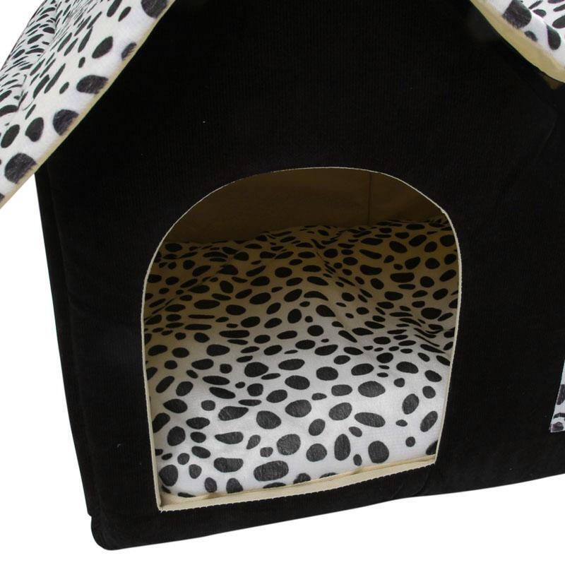 Portable Luxury Spot Double Top Pet House Dog Cat Sleep Bed Warm Cozy Puppy Bed