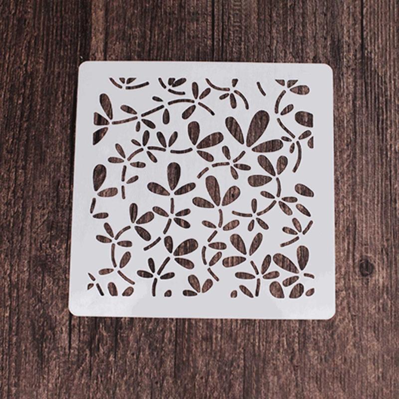 DIY Stencils Floral Leaves Painting Template for DIY Art Scrapbook Journal 9pcs