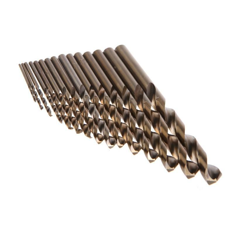 15Pcs High Speed Steel M35 HSS Cobalt Twist Drill Bit Set 1.5-10mm Power Tools