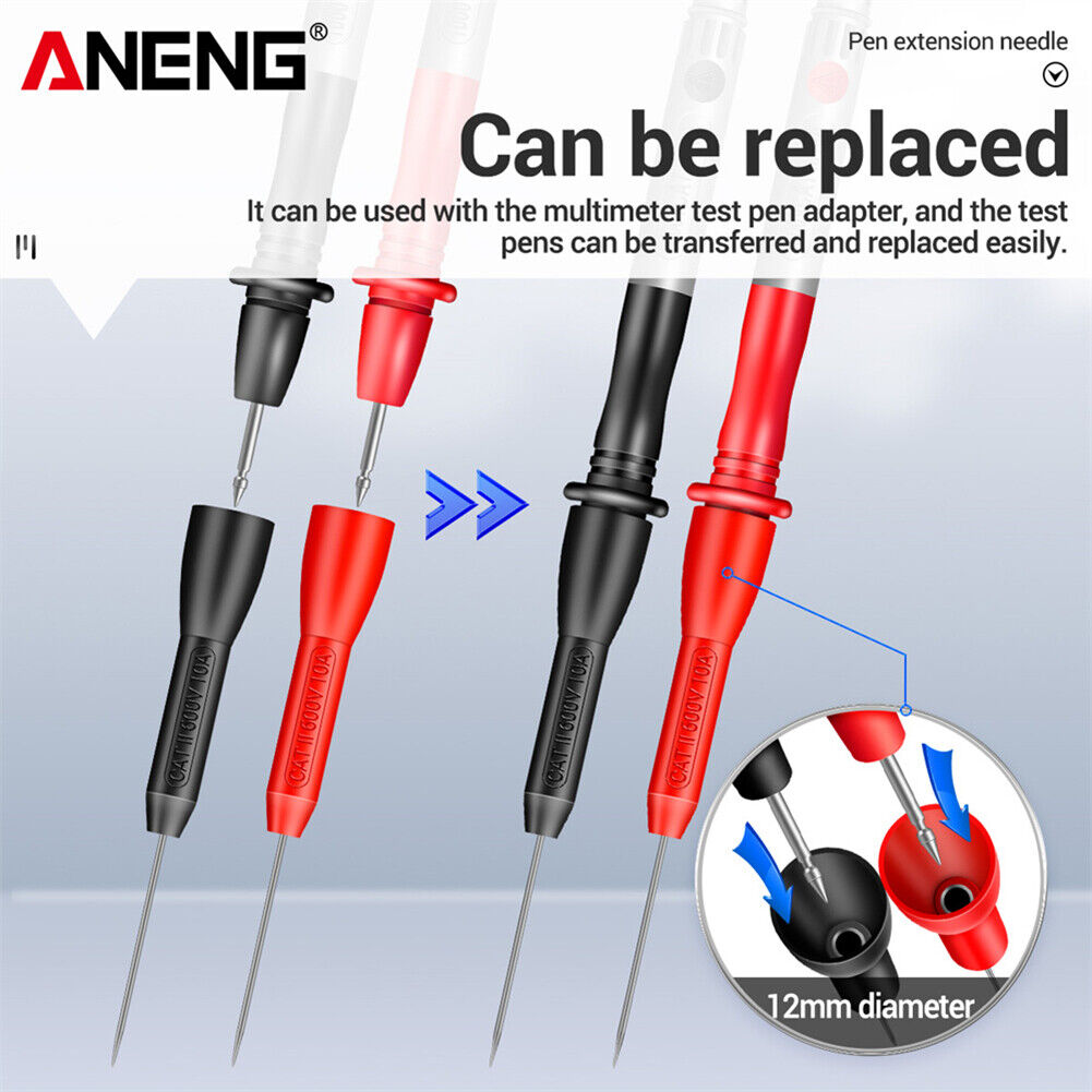 2pcs Insulation Piercing Needles Tip Non-destructive Multimeter Test Probes
