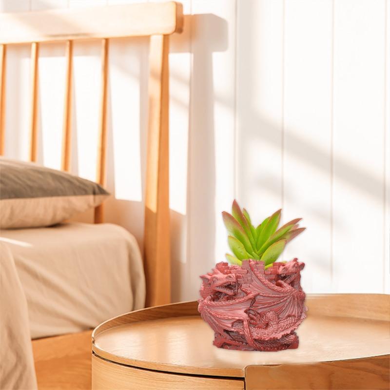 Geometric Dragon Gypsum Silicone Molds for Making Succulent Plant Flower Pot