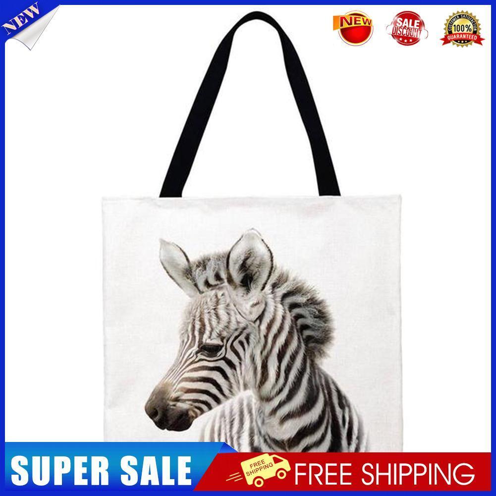 Zebra Printed Shoulder Shopping Bag Casual Large Tote Handbag (40*40cm)