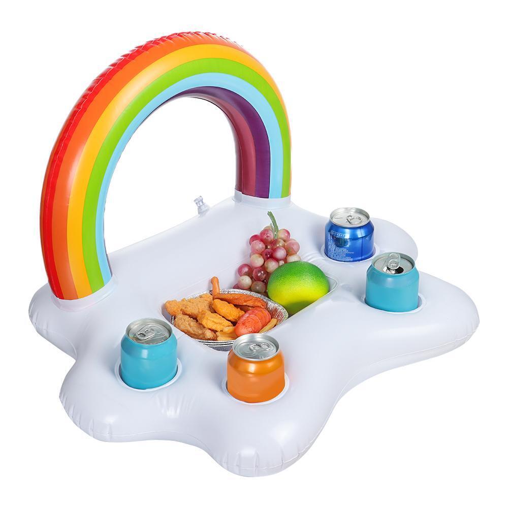 Beer Drinks Summer Pool Rainbow Cloud Cup Holder Table Bar Tray Drinking Cooler