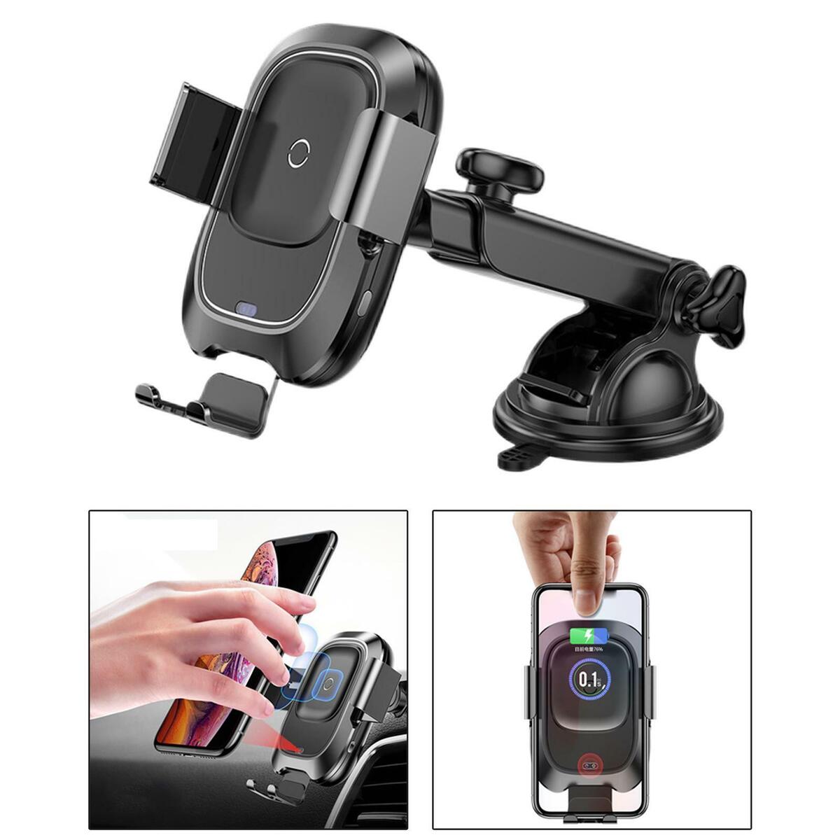 10W Wireless Car Charger Qi Fast Charging ABS Fit for 4-6.5 inch Phones