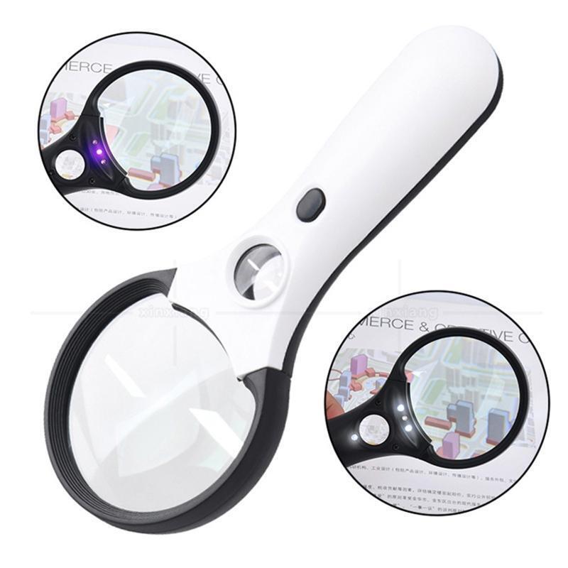 3X 45X High Magnification LED Handheld Lighted Magnifier Suitable for Reading