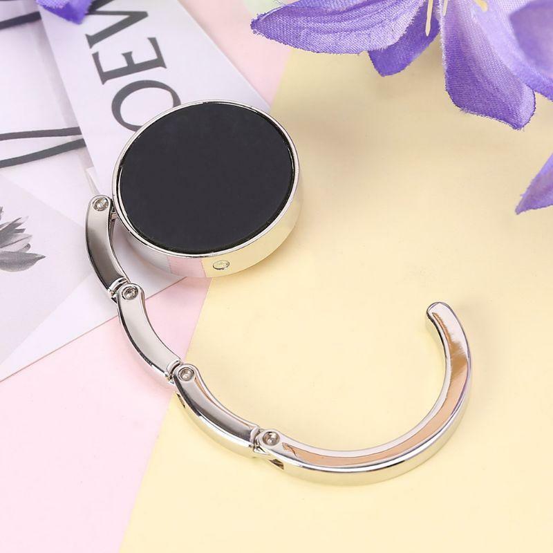 Round Foldable Purse Bag Rhinestone Hanger Handbag Table Desk Hook Tote Holder