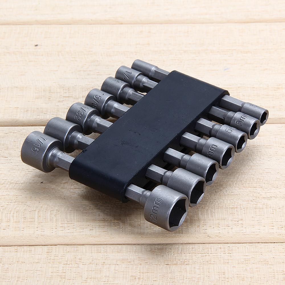14pc Power Nut Driver Drill Bit Set SEA Metric Socket Wrench Screw 1/4" Hex
