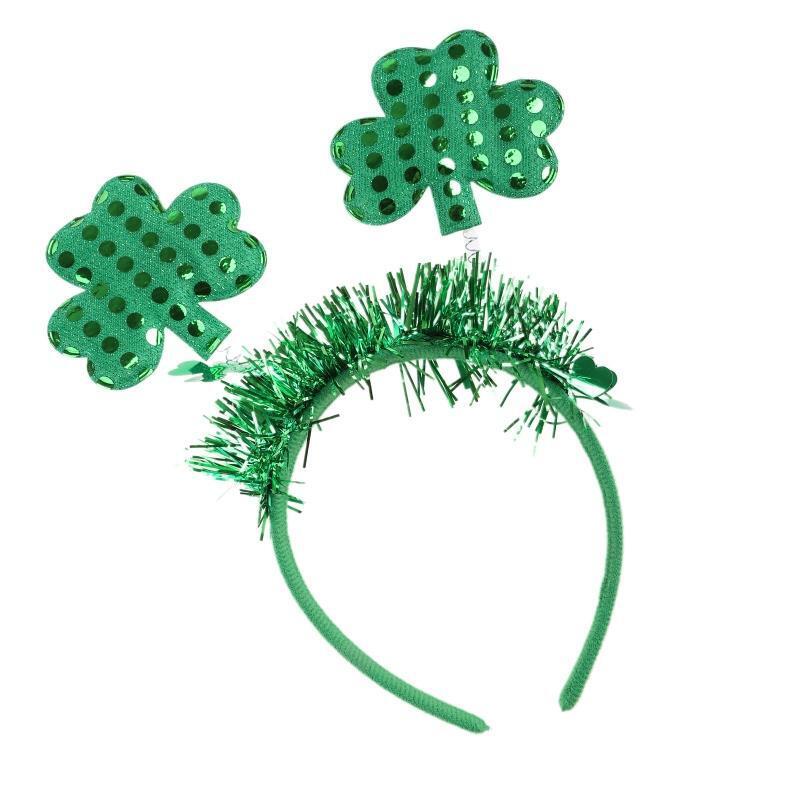 Saint Patrick's Day Hairband Glitter Shamrock Headband Head Bopper Photo Props